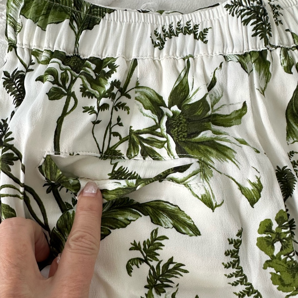 Anthropologie Floral Pull-On Silk Pants - Picture 9 of 12